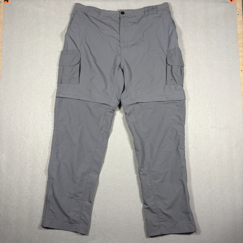 Magellan Outdoors Fish Gear Pants Mens XL Gray Convertible Water Repellent Nylon